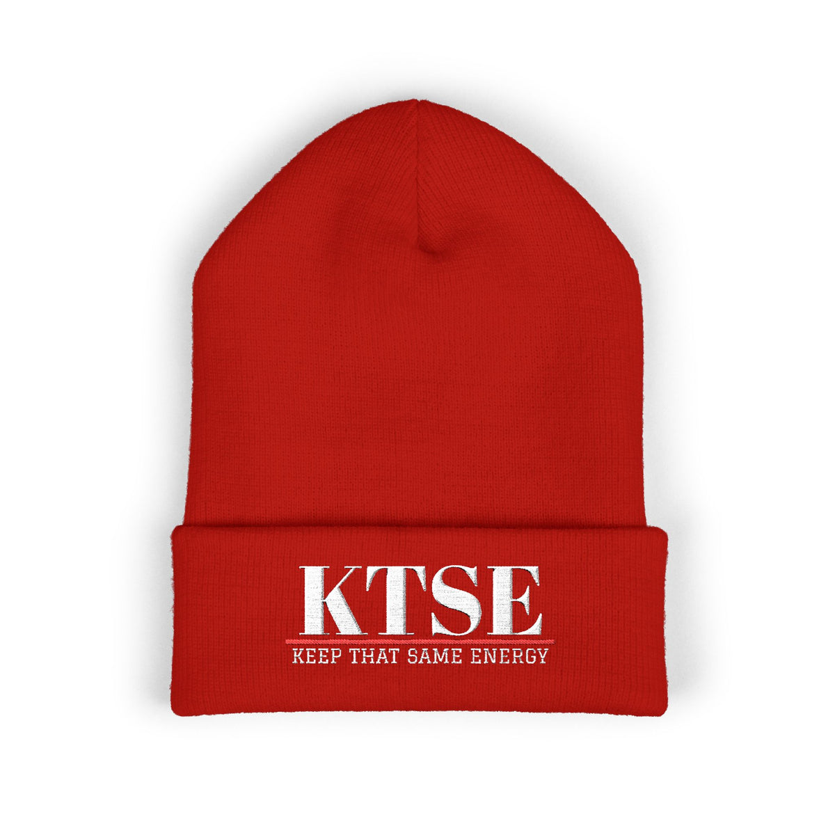 KTSE Embroidered Cuffed Beanie — Keep That Same Energy