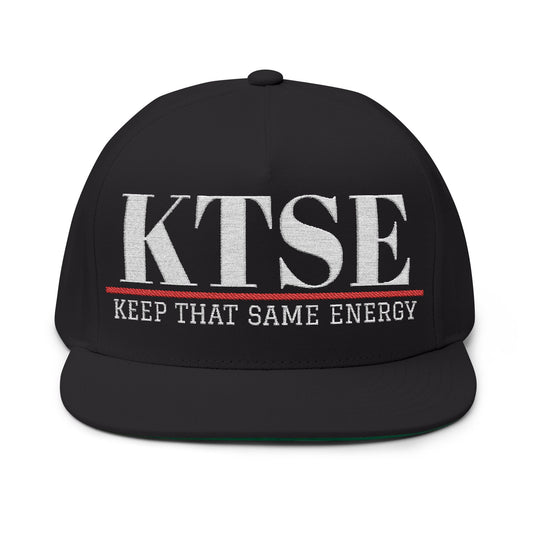 KTSE Embroidered Snapback Hat — Flat Bill Cap with Bold KTSE Statement
