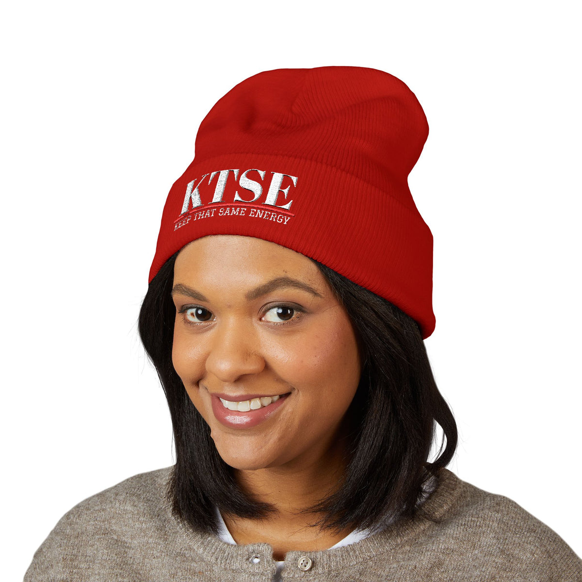 KTSE Embroidered Cuffed Beanie — Keep That Same Energy