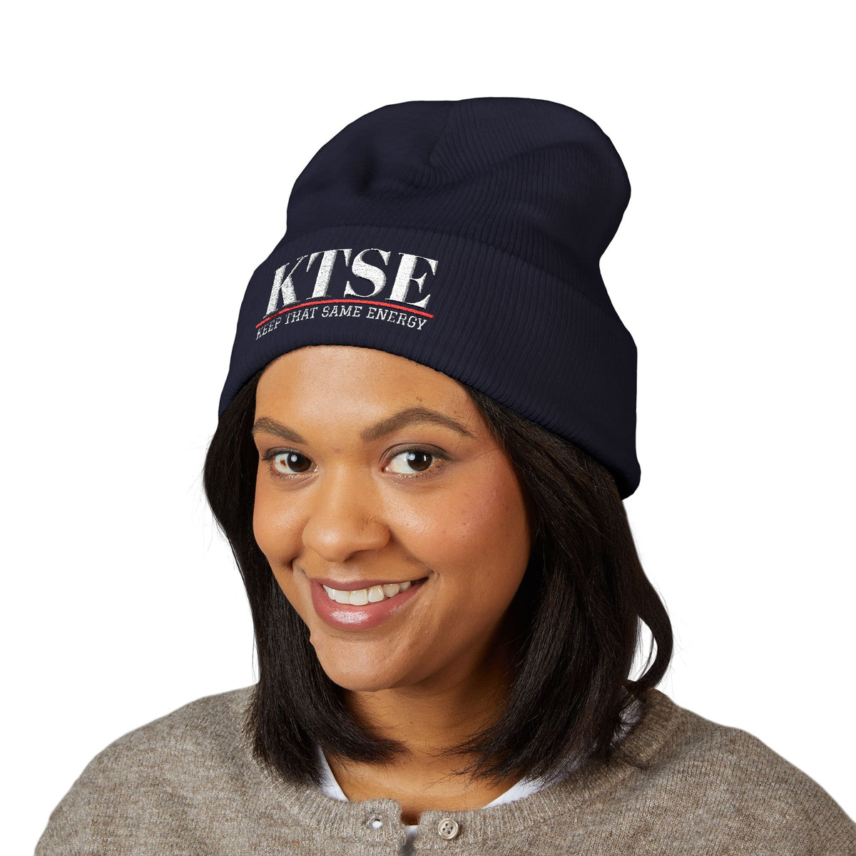 KTSE Embroidered Cuffed Beanie — Keep That Same Energy