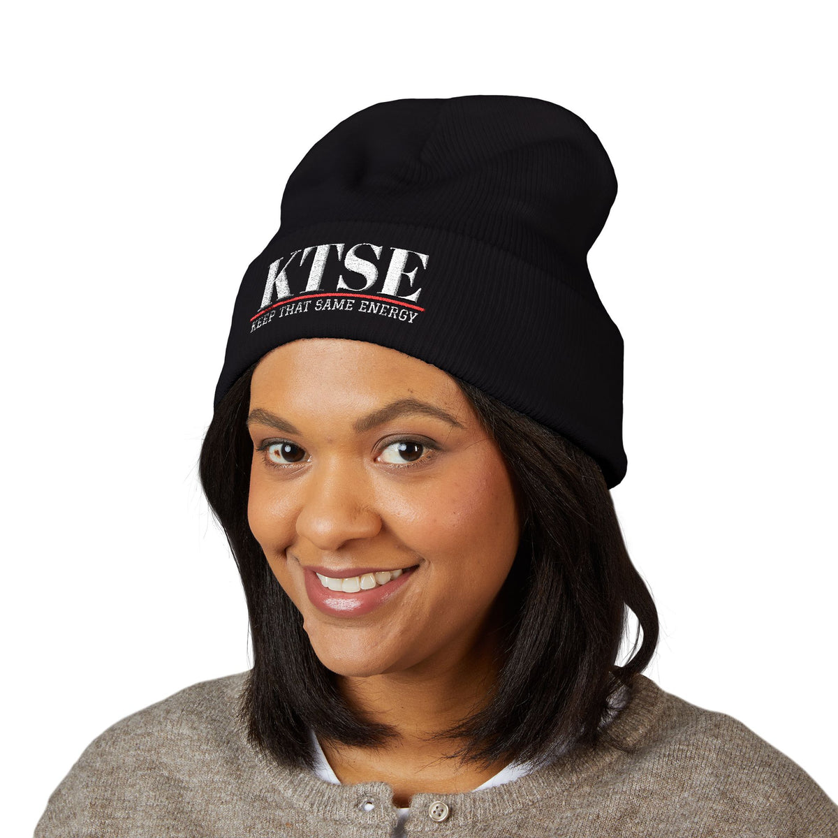 KTSE Embroidered Cuffed Beanie — Keep That Same Energy